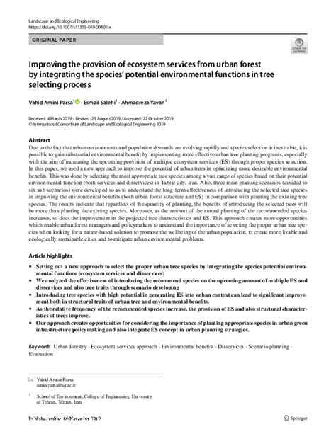 Improving the provision of ecosystem services from urban forest by ... - raincitystudios.com