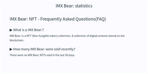 IMX Bear: NFT statistics