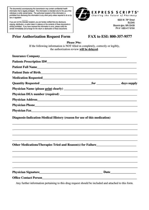 IN Prior Authorization Request Form Fill and Sign Printable Template