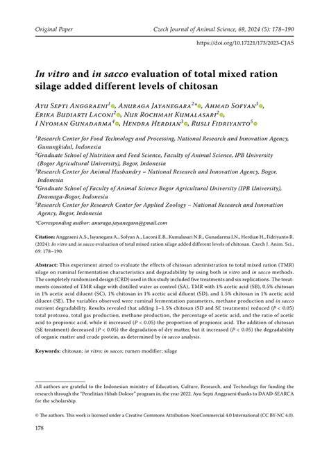 In vitro and in sacco evaluation of total mixed ration silage added ... - raincitystudios.com