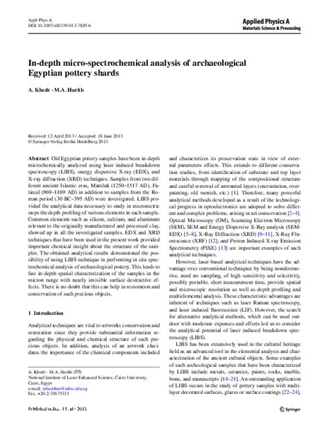 In-depth micro-spectrochemical analysis of archaeological Egyptian ... - wintechmobiles.com