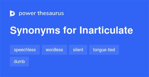 INARTICULATE Synonyms: 32 Synonyms & Antonyms for