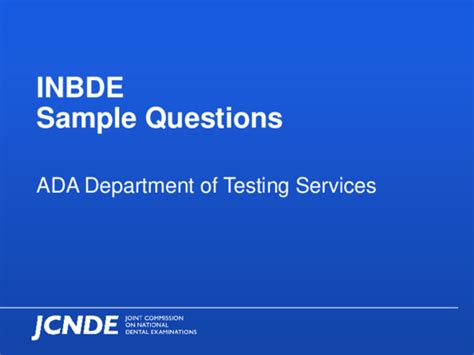 INBDE SAMPLE QUESTIONS ACAPUN