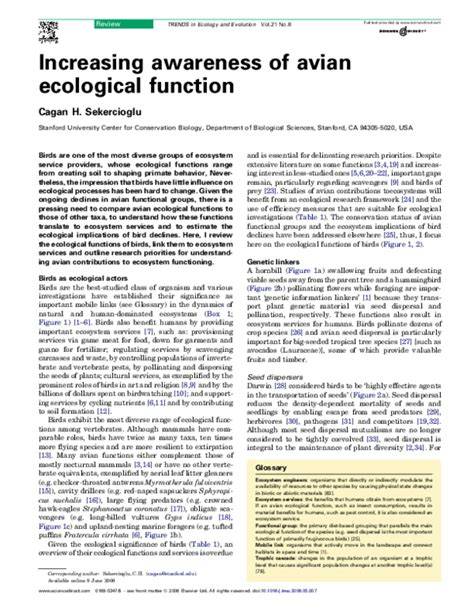Increasing awareness of avian ecological function - ScienceDirect - raincitystudios.com