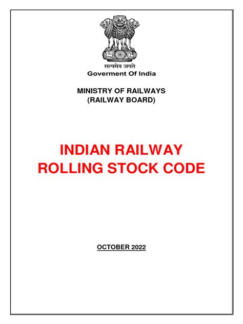 INDIAN RAILWAY ROLLING STOCK CODE - coolestguyplanet.net