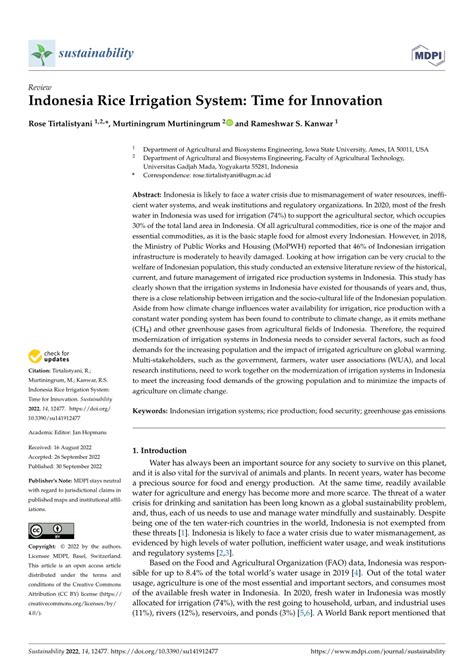 Indonesia Rice Irrigation System: Time for Innovation - wintechmobiles.com