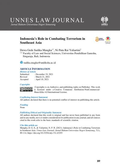 Indonesia s Role in Combating Terrorism in Southeast Asia - wintechmobiles.com