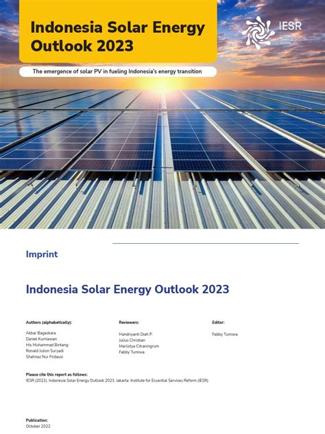 Indonesia Solar Energy Outlook 2023 - IESR - wintechmobiles.com