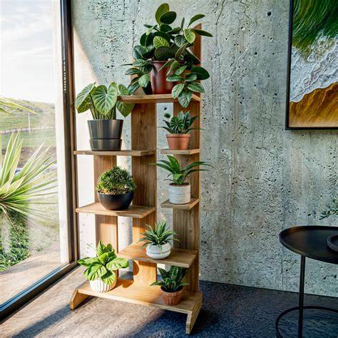Indoor Vertical Wood Plant Stands - Etsy - raincitystudios.com