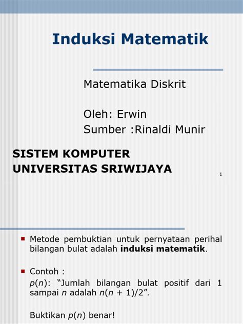 Induksi Matematik - Institut Teknologi Bandung - wintechmobiles.com