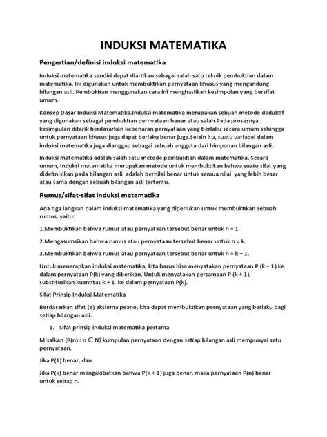 Induksi Matematika: Metode dan Contoh | PDF - Scribd - wintechmobiles.com