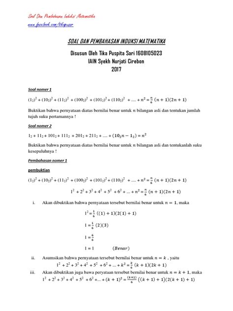 Induksi Matematika dan Pembahasan Soal - wintechmobiles.com