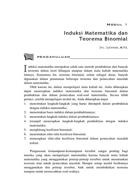 Induksi Matematika dan Teori Binomial | PDF - Scribd - wintechmobiles.com