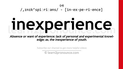 INEXPERIENCED definition Cambridge English Dictionary