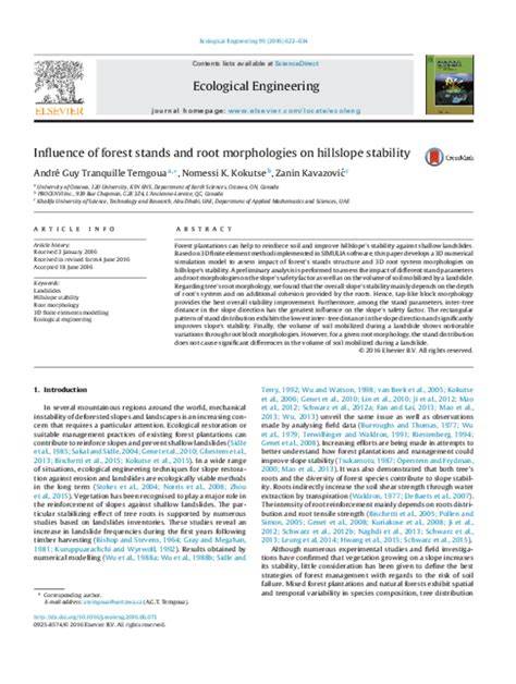 Influence of forest stands and root morphologies on hillslope stability ... - raincitystudios.com