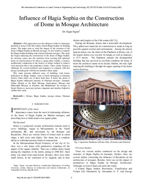 Influence of Hagia Sophia on the Construction of Dome in Mosque ... - wintechmobiles.com