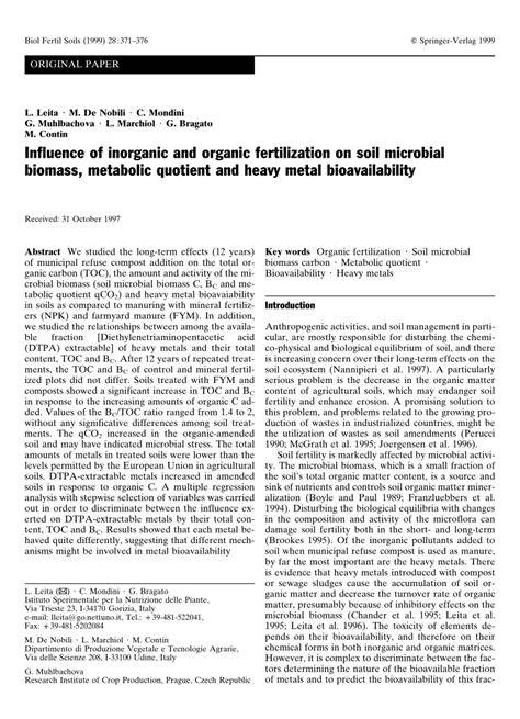 Influence of inorganic and organic fertilization on soil microbial ... - raincitystudios.com
