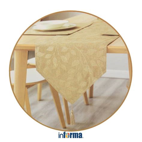 Informa Set 5 pcs Table Runner & Tatakan Piring Linen - Hijau Sage … - raincitystudios.com
