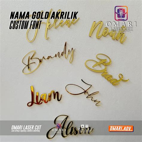 Initials custom Name acrylic gold/rosegold/silver Decoration Dowry ... - muktibox.com