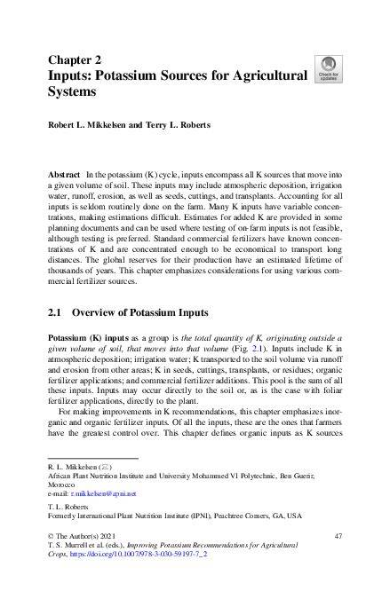 Inputs: Potassium Sources for Agricultural Systems - raincitystudios.com