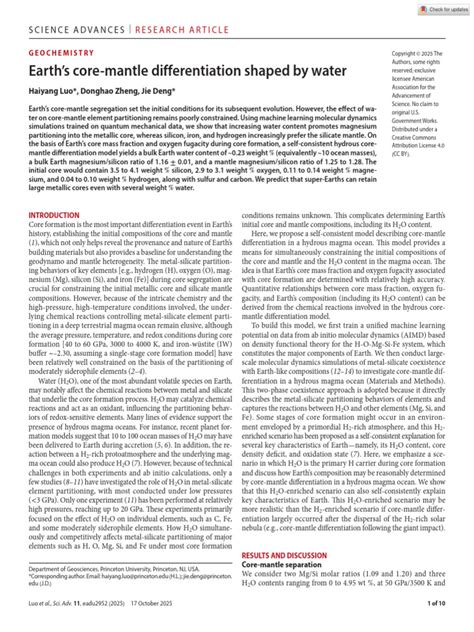 Insights into core-mantle differentiation from bulk Earth melt ... - wintechmobiles.com