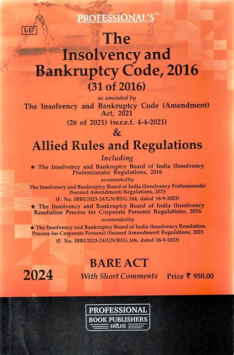 INSOLVENCY AND BANKRUPTCY CODE, 2016 Paperback