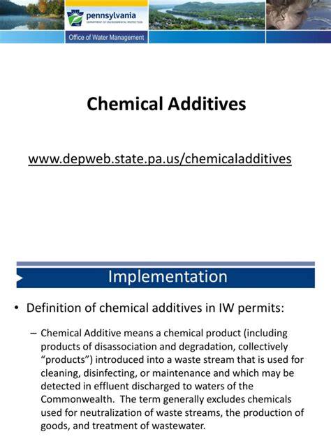 Instructions for Using DEP’s Approved Chemical Additives List - raincitystudios.com