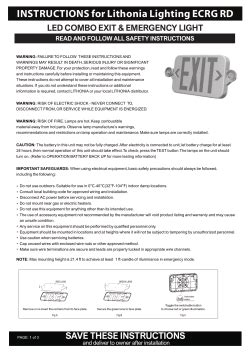 INSTRUCTIONS for Lithonia Lighting ECRG RD - DDS