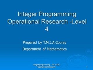 Integer Programming: Operations Research - wintechmobiles.com