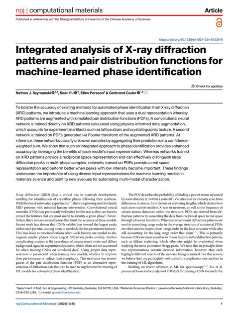 Integrated analysis of X-ray diffraction patterns and pair ... - Nature - wintechmobiles.com