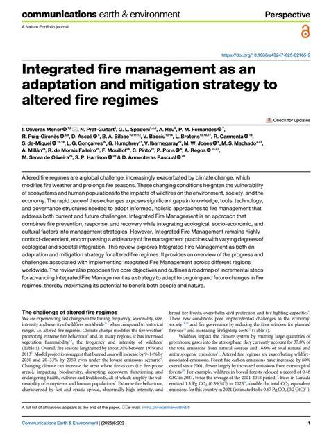 Integrated fire management as an adaptation and mitigation strategy … - raincitystudios.com