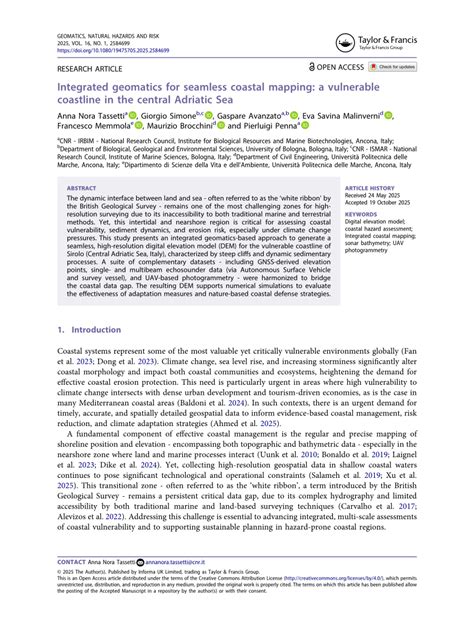 Integrated geomatics for seamless coastal mapping: a vulnerable ... - raincitystudios.com