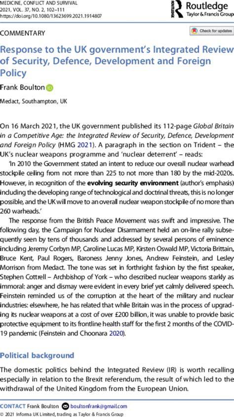 Integrated Review of Security, Defence, Development … - raincitystudios.com