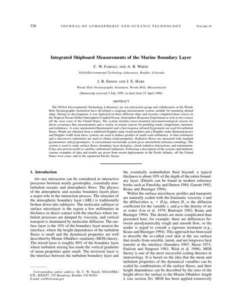 Integrated Shipboard Measurements of the Marine Boundary Layer - raincitystudios.com
