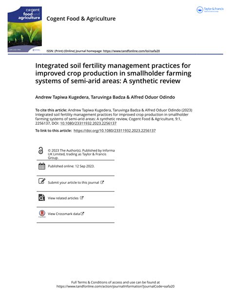 Integrated soil fertility management practices for improved crop ... - raincitystudios.com