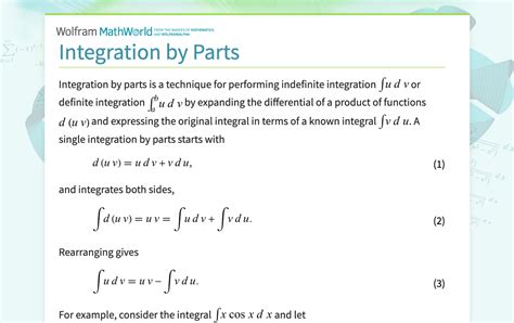 Integration by parts | Calculus Tutorials - Yale University - wintechmobiles.com