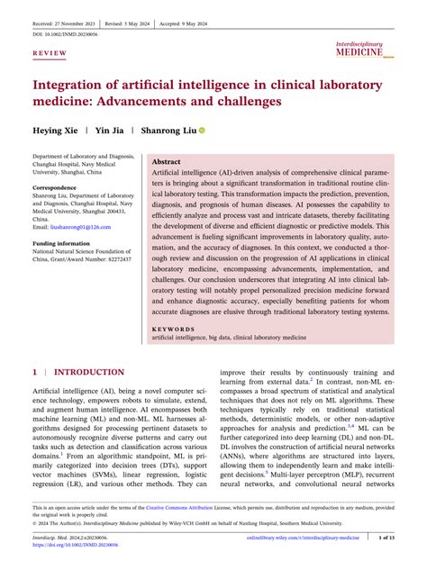 Integration of artificial intelligence in clinical laboratory medicine ... - muktibox.com