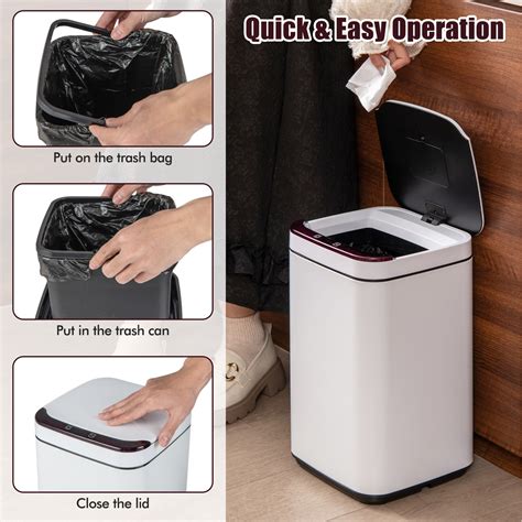 Intelligent Touchless Trash Can - White - The Range - coolestguyplanet.net
