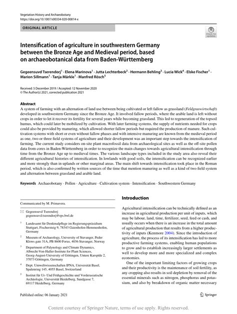 Intensification of agriculture in southwestern Germany between the ... - wintechmobiles.com