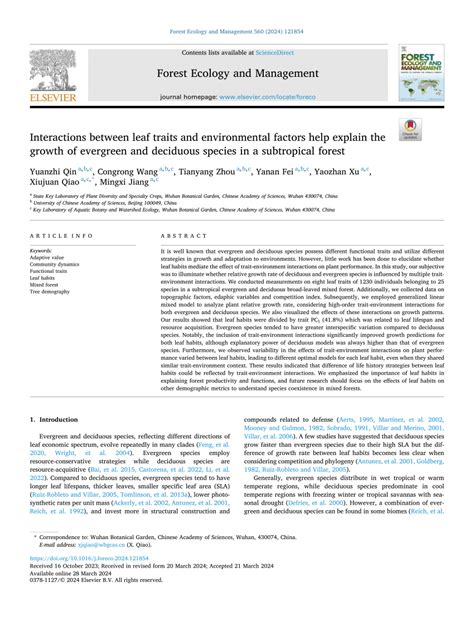 Interactions between leaf traits and environmental factors help explain ... - raincitystudios.com