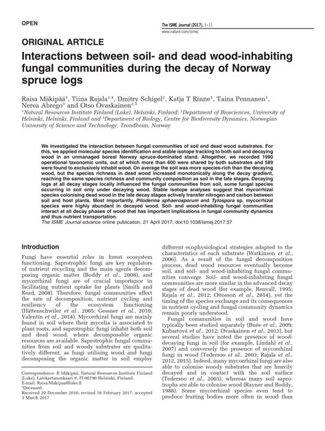 Interactions between soil- and dead wood-inhabiting fungal … - raincitystudios.com