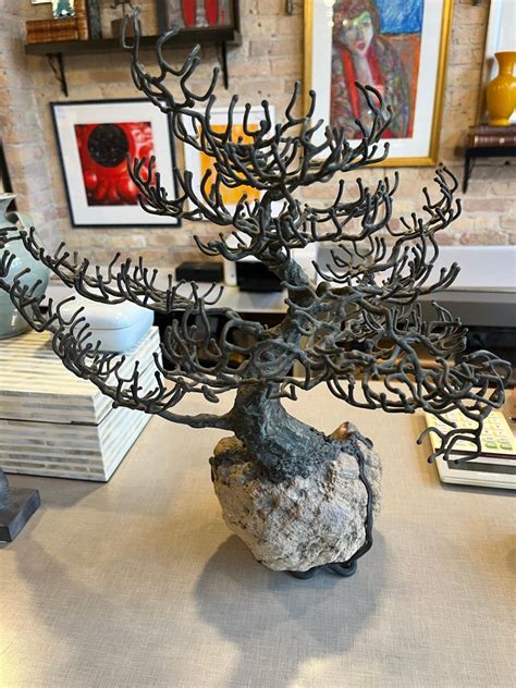 Interactive Brutalist Concrete Sculpture Wire Tree Art ... - Etsy - muktibox.com