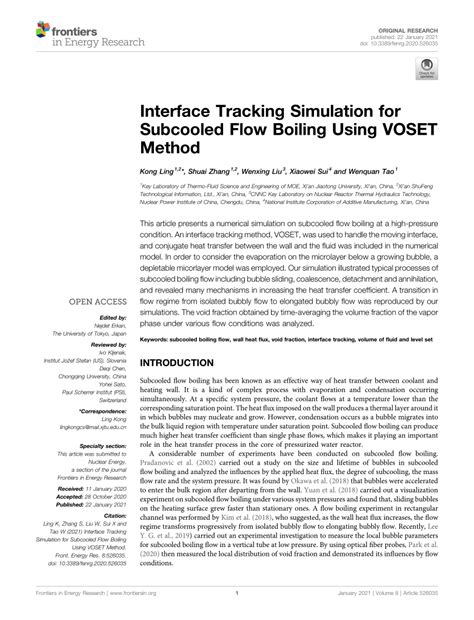 Interface tracking simulation for subcooled flow boiling of water at 10 ... - muktibox.com