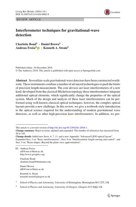 Interferometer techniques for gravitational-wave detection - wintechmobiles.com