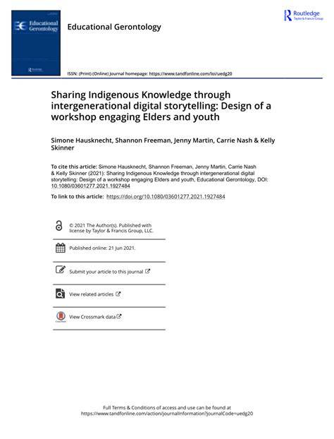 Intergenerational learning: A recommendation for engaging youth to ... - raincitystudios.com