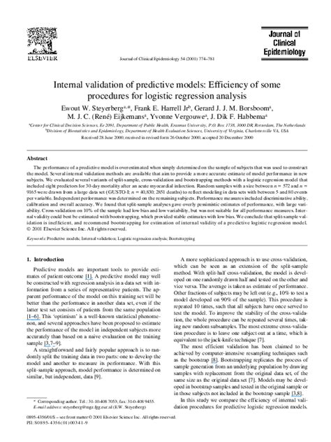 Internal validation of predictive models: efficiency of some procedures ... - coolestguyplanet.net
