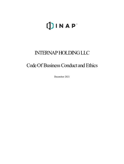 INTERNAP HOLDING LLC Code Of Business Conduct and …