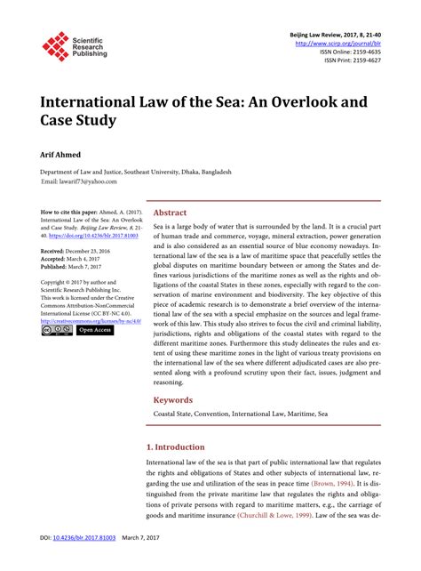 International Law of the Sea An Overlook and Case Study - wintechmobiles.com