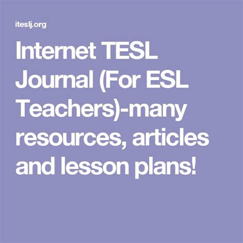 Internet TESL Journal (For ESL/EFL Teachers) - muktibox.com