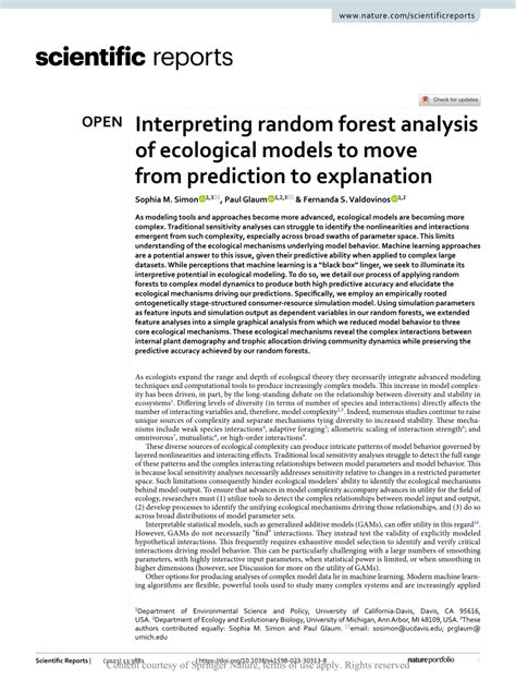 Interpreting random forest analysis of ecological models to ... - Nature - coolestguyplanet.net